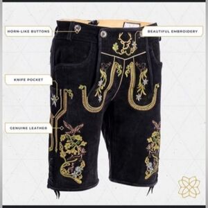 Bavaria Trachten Lederhosen Black Size US40